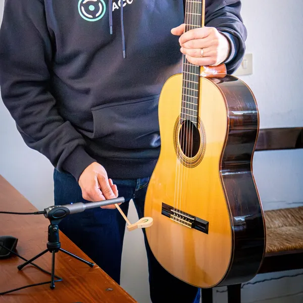 Tap testing di una chitarra per la misura dello spettro