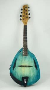 Electric mandolin electric blue by Martino Quintavalla - front view